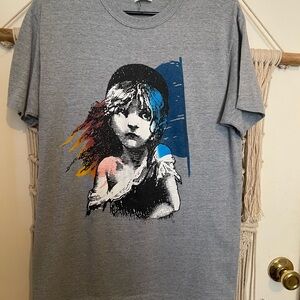 Vintage 80s Les Miserables Shirt Mens L Gray 1986 Original Play USA Made Hanes